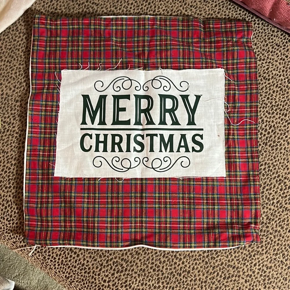 Merry Christmas Plaid Pillowcase